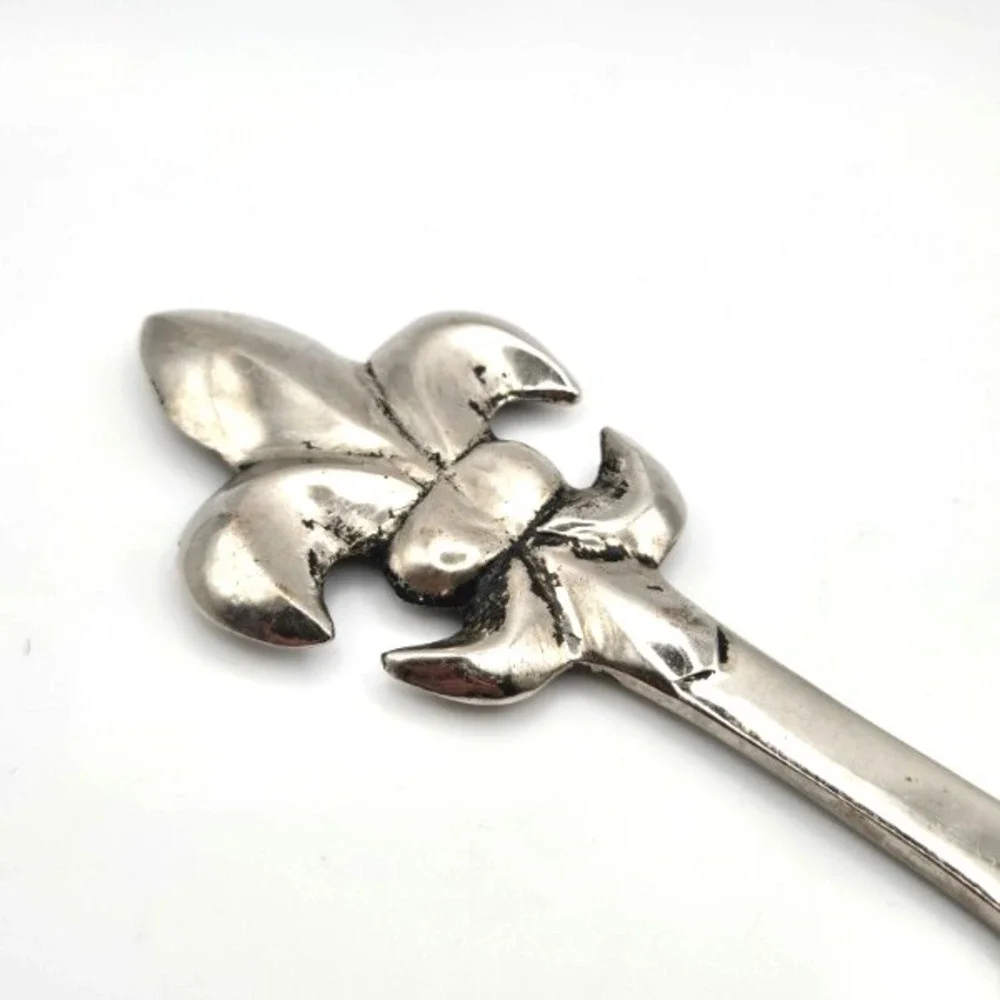 Fleur De Lis Bottle Opener Silver Tone Metal Barware Kitchen Tool‎ Drinkware